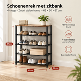 Afmetingen en productspecificaties van schoenenrek met zitbank