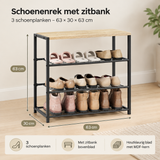 Afmetingen en productspecificaties van schoenenrek met zitbank