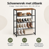 Overzicht van schoenenrek met zitbank met de belangrijkste productvoordelen