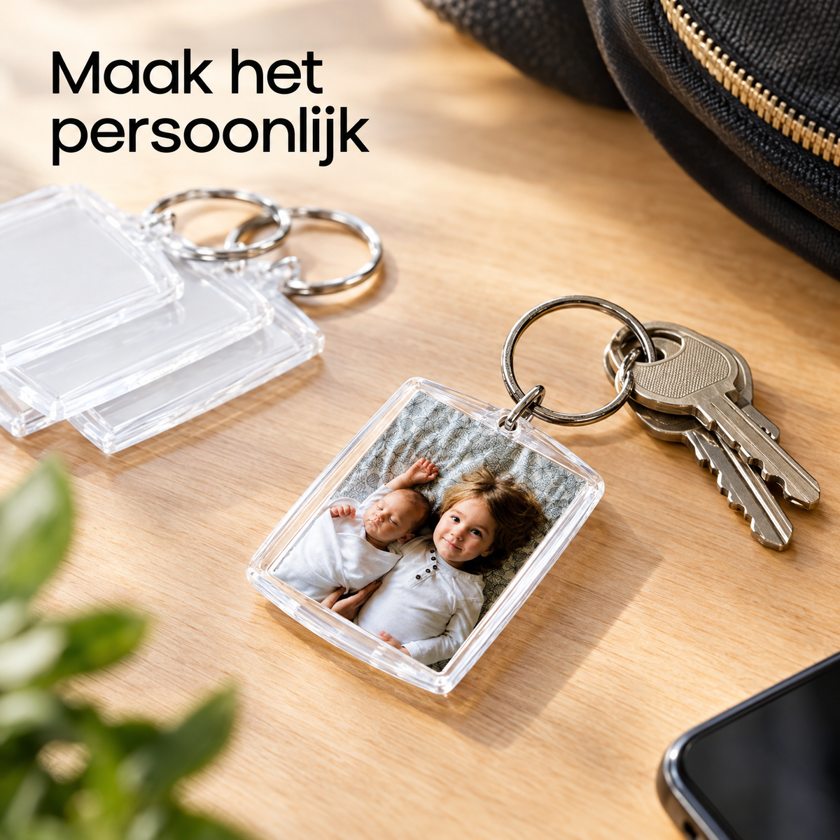 sleutelhanger met fotohouder in gebruik in een passende praktijksituatie