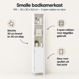 Belangrijkste voordelen en eigenschappen van smalle badkamerkast