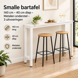 Praktische toepassing en keuzehulp voor smalle bartafel 140 cm