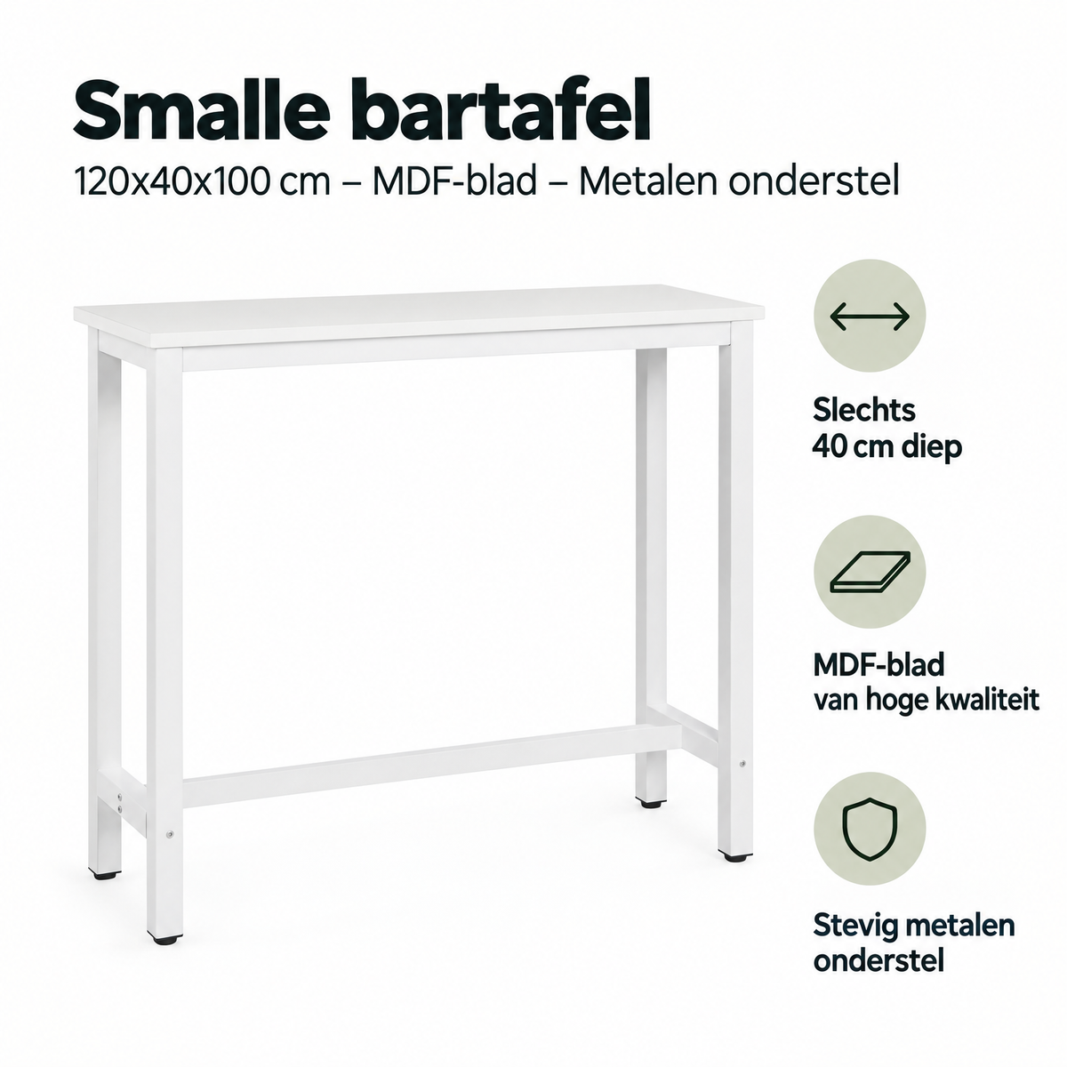 Belangrijkste voordelen en eigenschappen van smalle bartafel