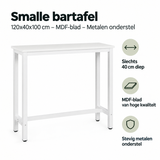 Belangrijkste voordelen en eigenschappen van smalle bartafel