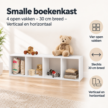 Belangrijkste voordelen en eigenschappen van smalle boekenkast