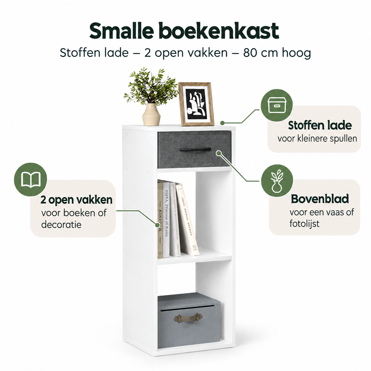 Belangrijkste voordelen en eigenschappen van smalle boekenkast