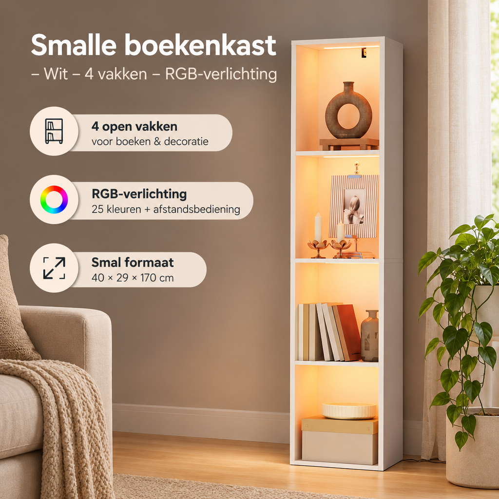 Praktische toepassing en keuzehulp voor smalle boekenkast
