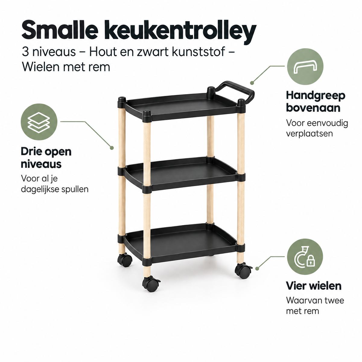 Belangrijkste voordelen en eigenschappen van smalle keukentrolley