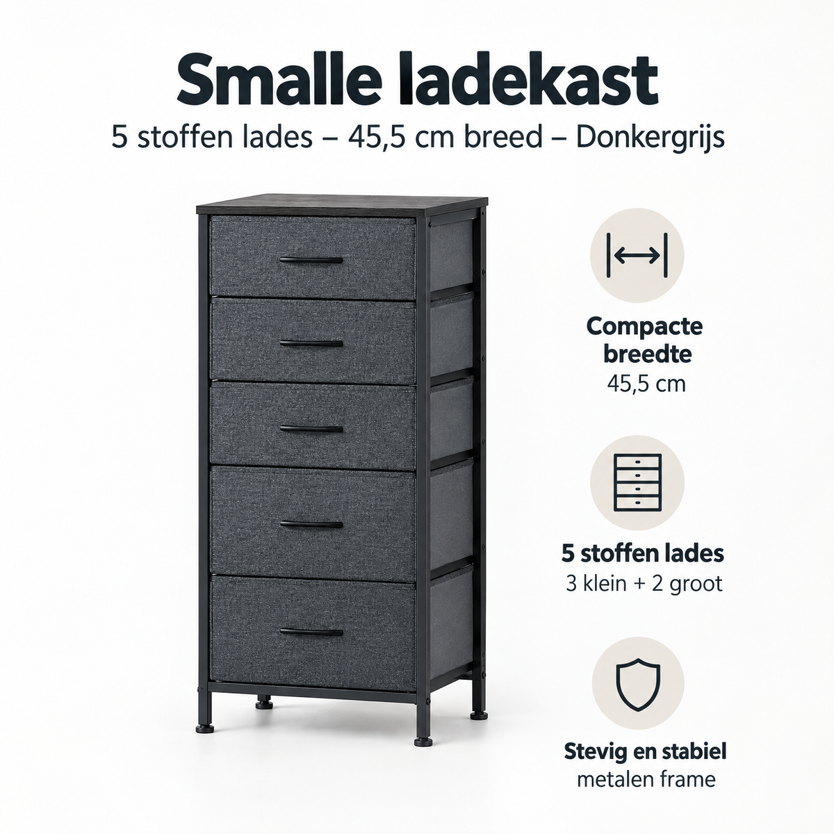 Belangrijkste voordelen en eigenschappen van smalle ladekast