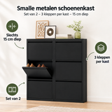 Belangrijkste voordelen en eigenschappen van smalle metalen schoenenkast