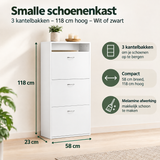Afmetingen en productspecificaties van smalle schoenenkast