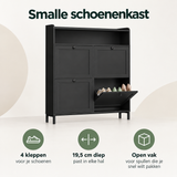 Overzicht van smalle schoenenkast met de belangrijkste productvoordelen