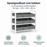 Belangrijkste voordelen en eigenschappen van speelgoedkast met bakken