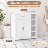 Afmetingen en productspecificaties van staande badkamerkast