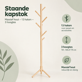 Overzicht van staande kapstok met de belangrijkste productvoordelen