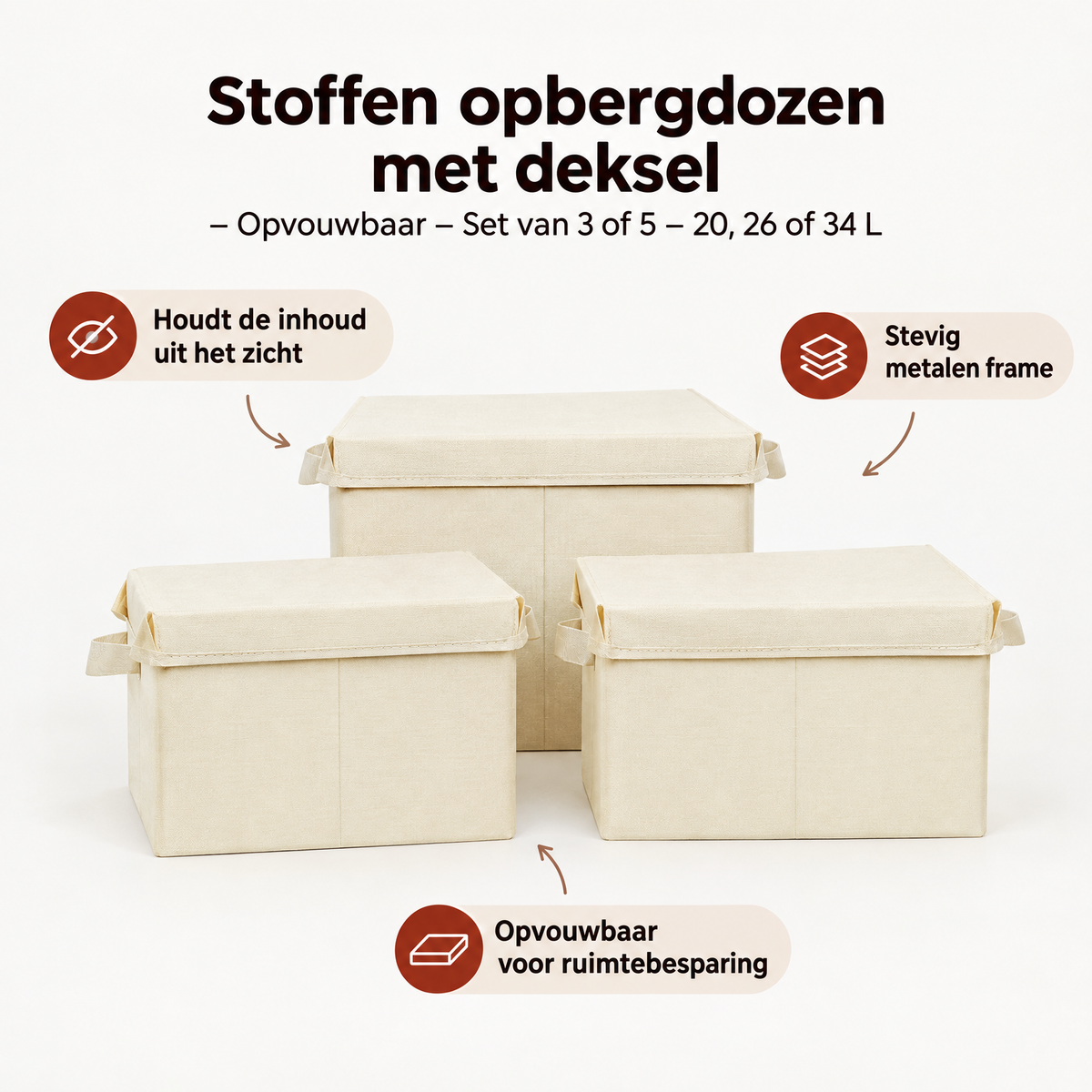 Belangrijkste voordelen en eigenschappen van stoffen opbergdozen met deksel