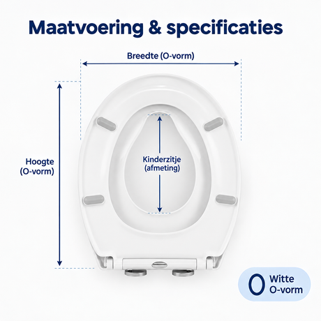 Afmetingen en productspecificaties van toiletbril met kinderzitje