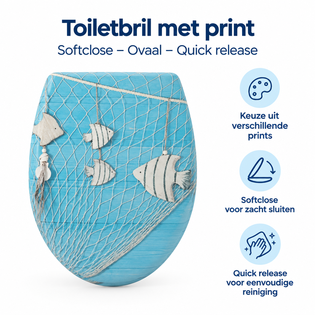 Belangrijkste voordelen en eigenschappen van toiletbril met print