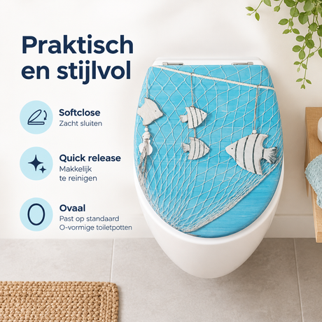 Praktische toepassing en keuzehulp voor toiletbril met print