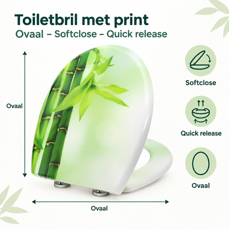 Afmetingen en productspecificaties van toiletbril met print