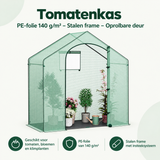 Overzicht van tomatenkas met de belangrijkste productvoordelen