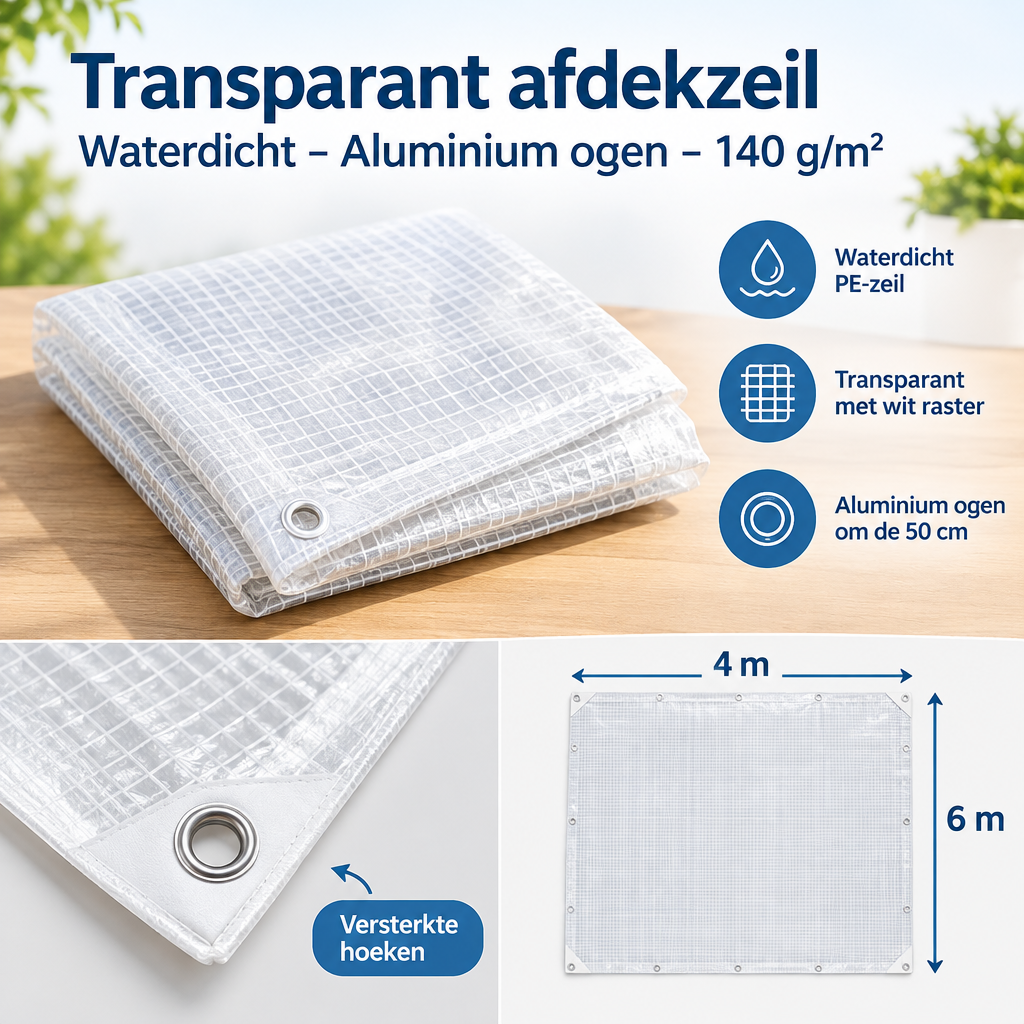 Afmetingen en productspecificaties van transparant afdekzeil