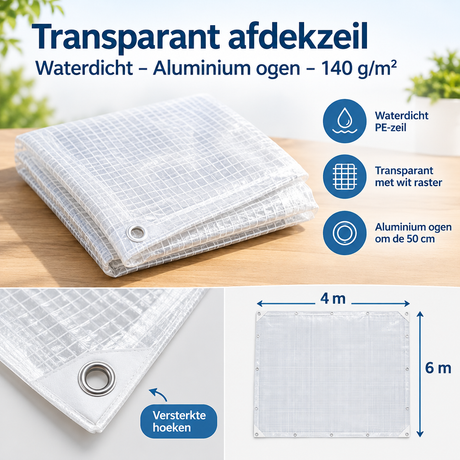 Afmetingen en productspecificaties van transparant afdekzeil