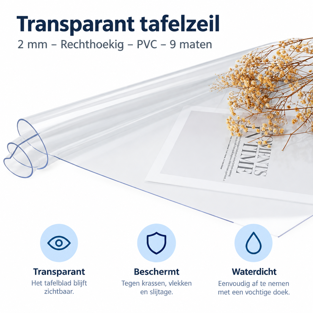 Belangrijkste voordelen en eigenschappen van transparant tafelzeil 2 mm