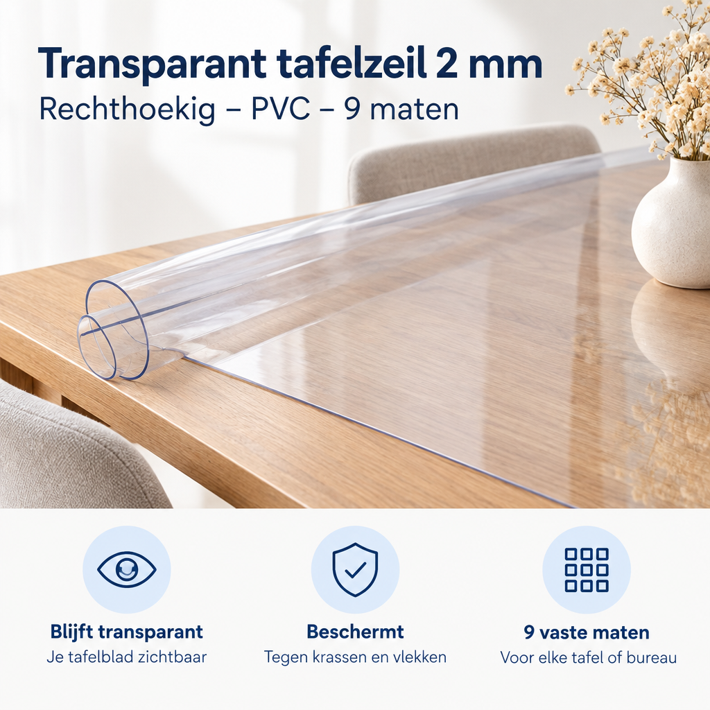 Praktische toepassing en keuzehulp voor transparant tafelzeil 2 mm