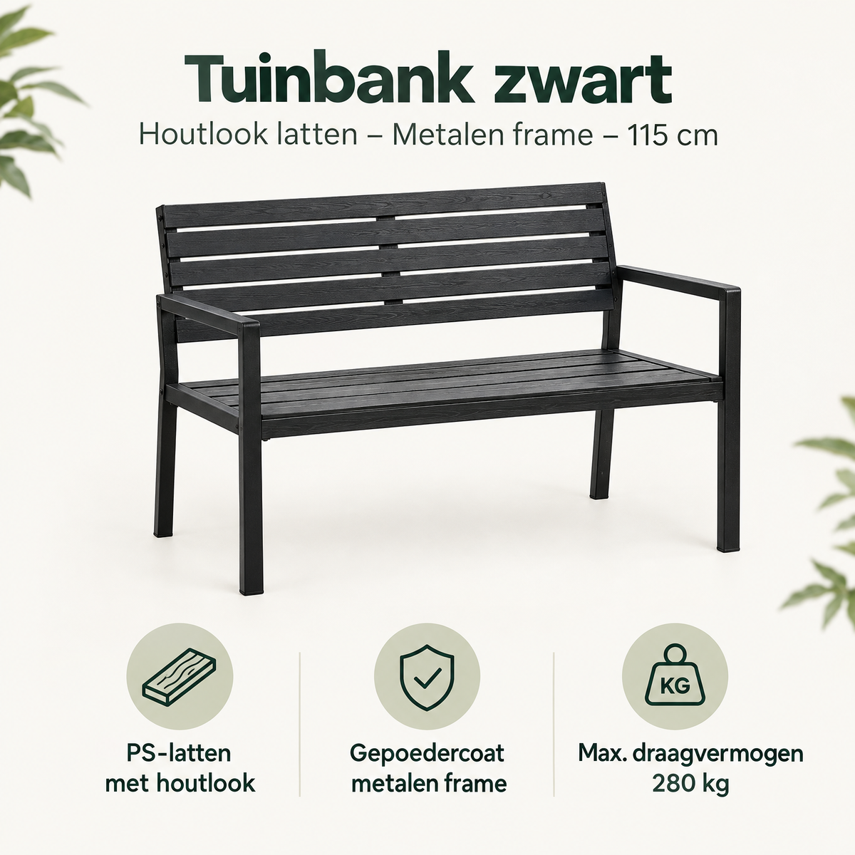 Belangrijkste voordelen en eigenschappen van tuinbank zwart