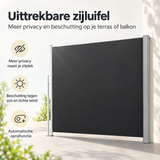 Uittrekbare zijluifel van BukkitBow, 160-180 cm hoog, in crème of antraciet, gemaakt van polyester, voor schaduw en bescherming.