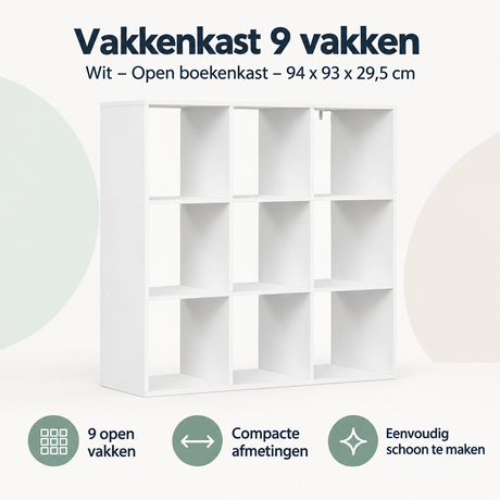 Overzicht van vakkenkast 9 vakken met de belangrijkste productvoordelen