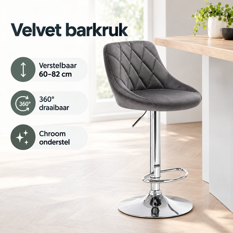 Praktische toepassing en keuzehulp voor velvet barkruk