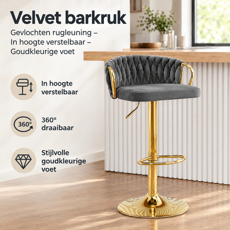 Praktische toepassing en keuzehulp voor velvet barkruk