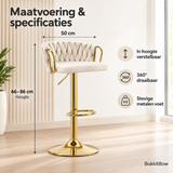 Afmetingen en productspecificaties van velvet barkruk