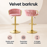 Overzicht van velvet barkruk met de belangrijkste productvoordelen