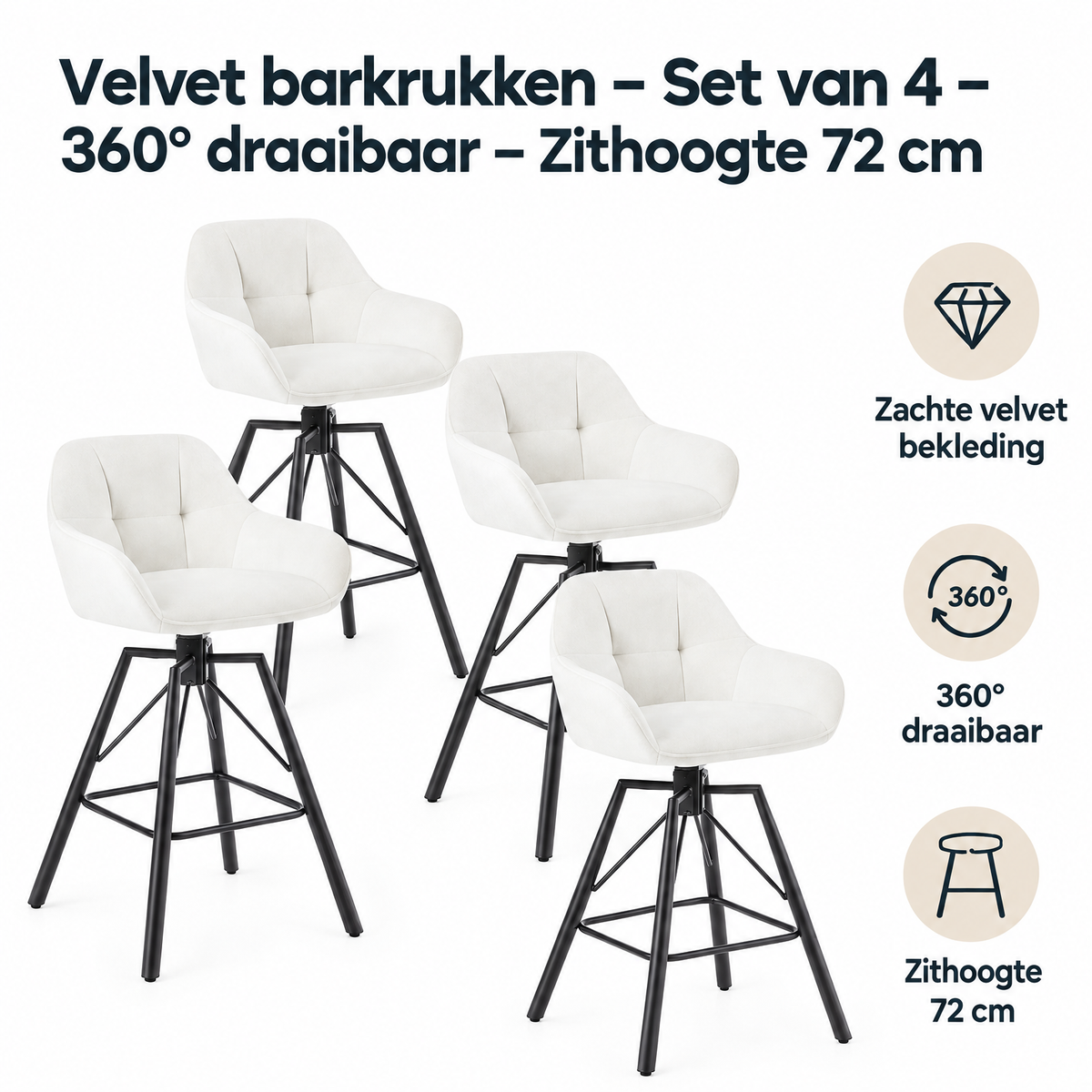 Belangrijkste voordelen en eigenschappen van velvet barkrukken