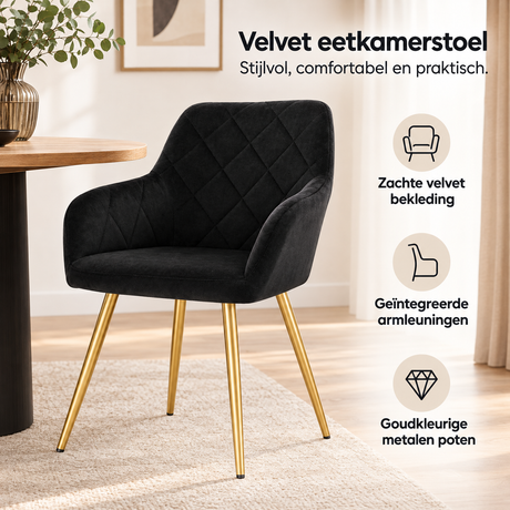 Praktische toepassing en keuzehulp voor velvet eetkamerstoel