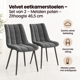 Belangrijkste voordelen en eigenschappen van velvet eetkamerstoelen