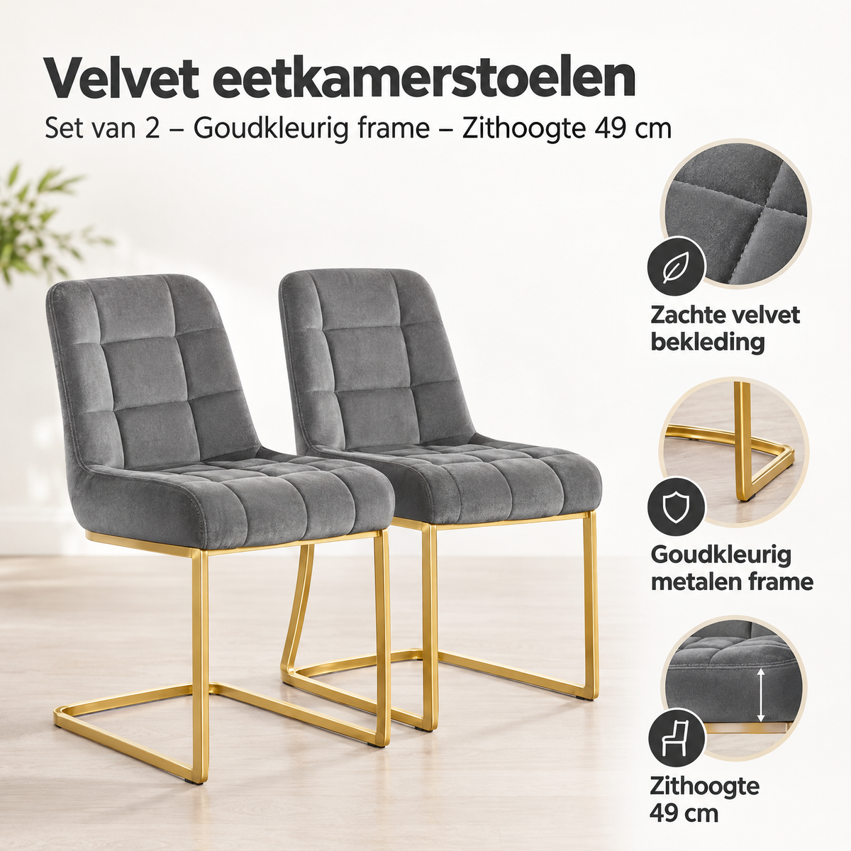 Belangrijkste voordelen en eigenschappen van velvet eetkamerstoelen