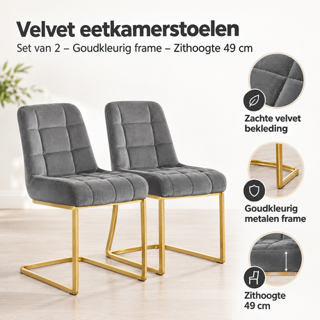 Belangrijkste voordelen en eigenschappen van velvet eetkamerstoelen