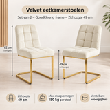 Afmetingen en productspecificaties van velvet eetkamerstoelen