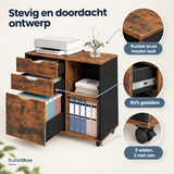 Detail van materiaal en afwerking van verrijdbare archiefkast