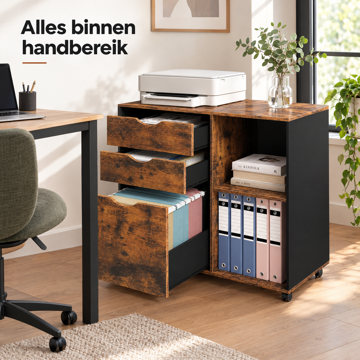 verrijdbare archiefkast in gebruik in een passende praktijksituatie