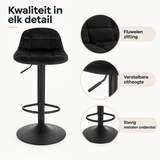 Detail van materiaal en afwerking van verstelbare barkruk
