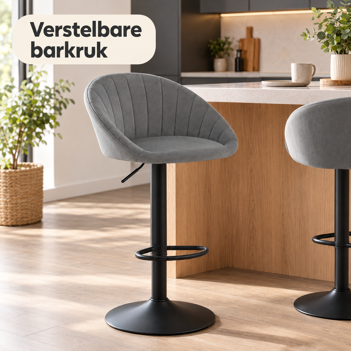 verstelbare barkruk in gebruik in een passende praktijksituatie
