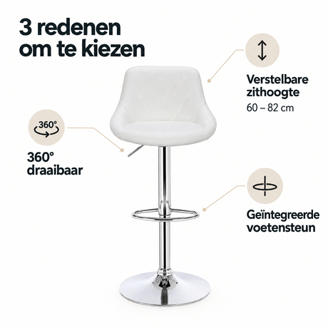 Belangrijkste voordelen en eigenschappen van verstelbare barkruk met rugleuning