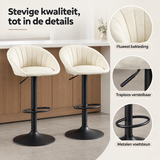 Detail van materiaal en afwerking van verstelbare barkrukken