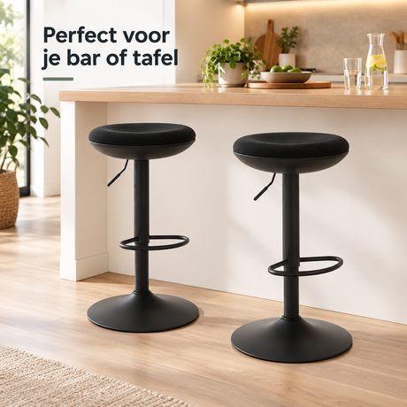 verstelbare barkrukken set van 2 in gebruik in een passende praktijksituatie