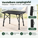 Afmetingen en productspecificaties van verstelbare campingtafel